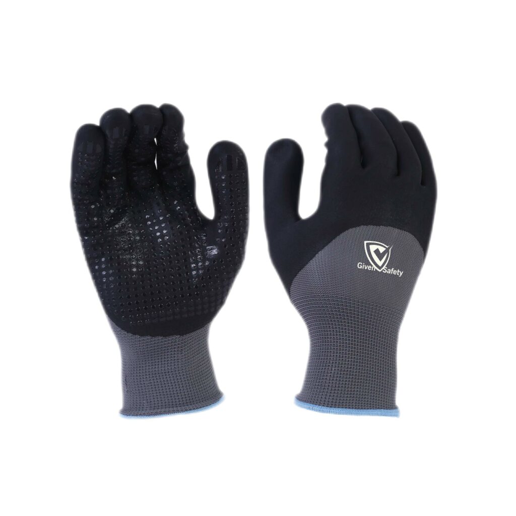 Foam nitrile + nitrile dots oil resistant gloves