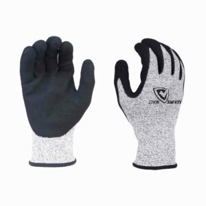 13G A3 cut resistant sandy nitrile coatd oil resistant work gloves