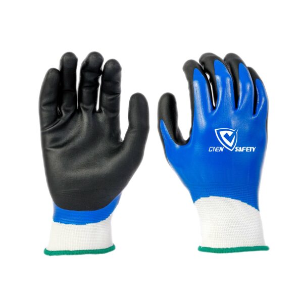 13G double nitrile coated waterproof gloves