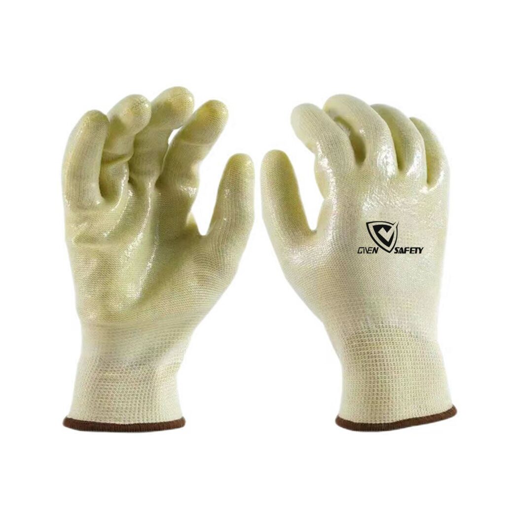 13G polyester, silicone fully coated glass gloves