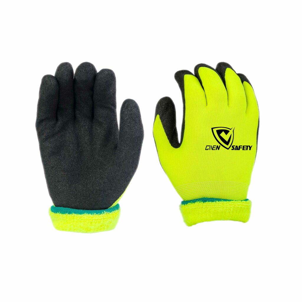 13G sandy nitrile coated A6 cut resistant thermal gloves