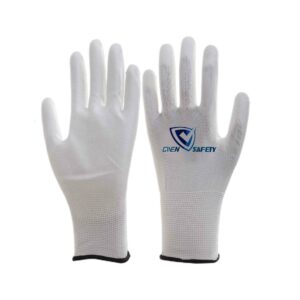 13G white PU coated garden safety gloves