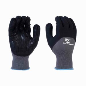 15G nylon+spandex, foam nitrile +anti slip dots coated mechanic work gloves