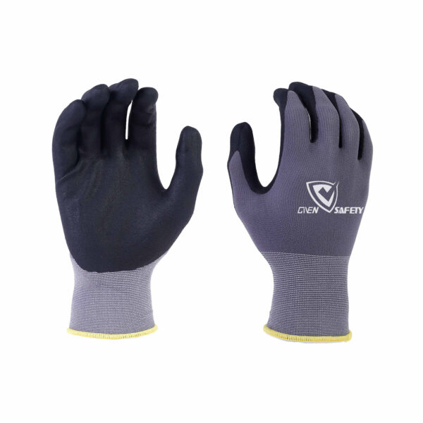 15G nylon+spandex, micro foam nitrile coated work gloves