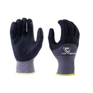 15G nylon+spandex, micro nitrile foam half coated hand protection gloves