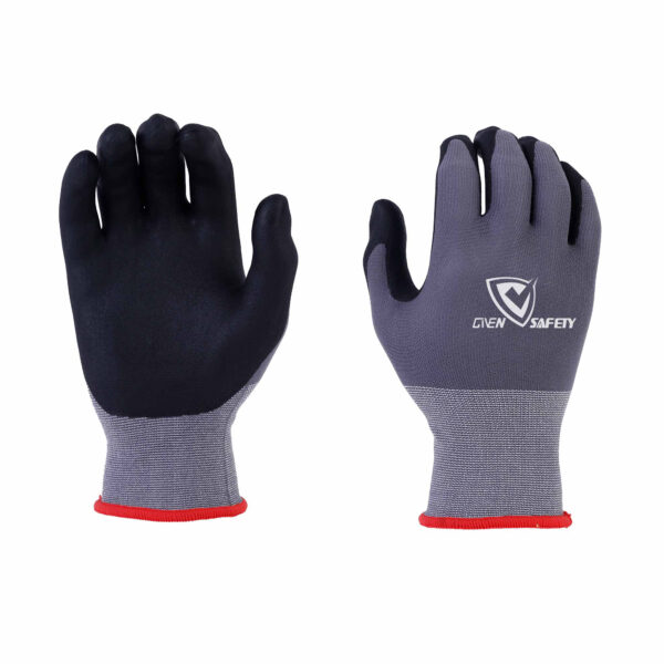 18G nylon+spandex, micro foam nitrile palm coated auto gloves