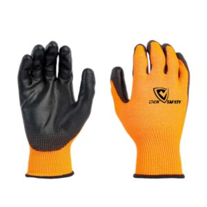 ANSI A2 pu grip gloves