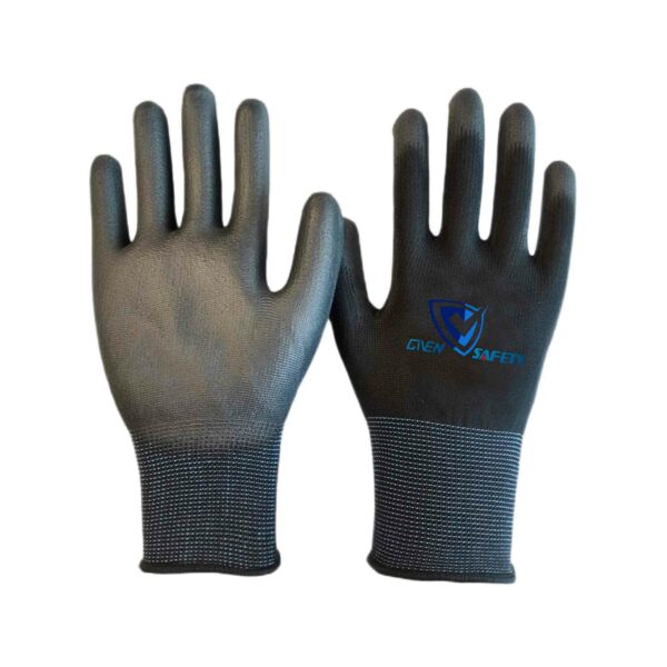 black PU coated garden hand protection gloves